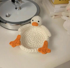 Cute Crochet Duck Basket for Home Decor