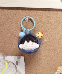 Cute Crochet Keychain with Duck and Little Boy Face