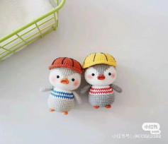 Cute Crochet Penguins with Colorful Hats Pattern