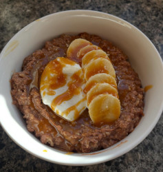Decadent Chocolate Caramel Oatmeal Delight with Sea Salt
