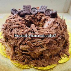 Decadent Chocolate Indulgence Cake with Flake Sprinkles