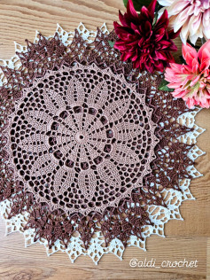Elegant Crochet Doily with Floral Pattern and Intricate Design