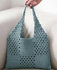 Elegant Crochet Tote Bag Pattern with Diamond Design
