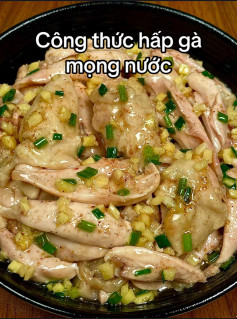 Gà Hấp Tỏi Gừng Ngọt Dịu Thơm Mềm