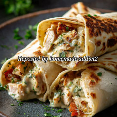 Garlic Butter Cheesy Chicken Wrap Delight