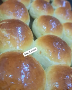 Golden Custard-Infused Soft Milk Buns Delight