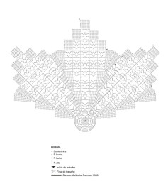 Gráfico de Crochet para Tapete em Leque com Flor Central