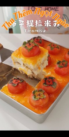 Hướng dẫn làm Tiramisu trái hồng cho thu thêm ngọt ngào