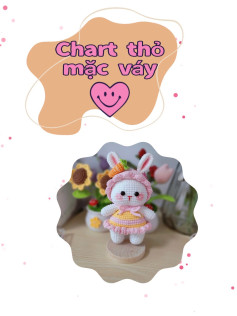 Hướng dẫn móc hình thỏ dễ thương mặc váy cho người mới bắt đầu