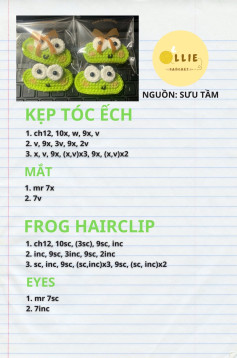 Hướng dẫn móc kẹp tóc hình chú ếch dễ thương