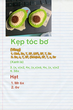 Hướng dẫn móc kẹp tóc hình quả bơ dễ thương và sáng tạo