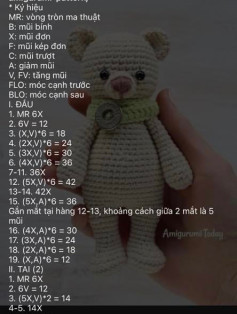 Hướng dẫn móc len amigurumi gấu bông dễ thương và chi tiết