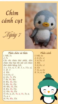 Hướng dẫn móc len chim cánh cụt dễ thương cho ngày đông