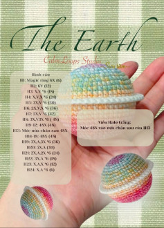 Hướng dẫn móc len hình cầu với viền Halo trắng