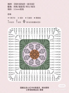 Hướng dẫn móc len hình vuông hoa hồng cho người mới bắt đầu