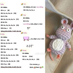Hướng dẫn móc len thú bông chuột dễ thương cho người mới bắt đầu