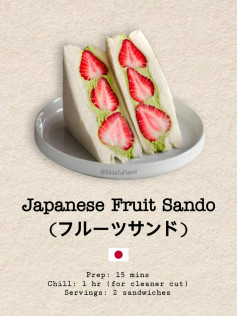 Japanese Fruit Sando (フルーツサンド) Recipe 🍞🇯🇵