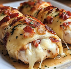 Juicy Chicken Breast Stuffed with Crispy Bacon and Melty Cheese
