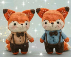 Лисички в вязаных костюмах: схема для начинающих