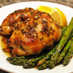 One-Pan Lemon Garlic Chicken with Asparagus