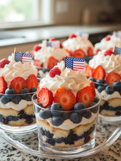 Patriotic Berry Trifle Cups