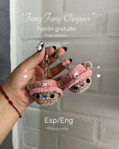 Patrón amigurumi de Tony Tony Chopper gratis y fácil de seguir