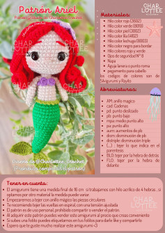 Patrón de amigurumi de Ariel para tejer fácilmente