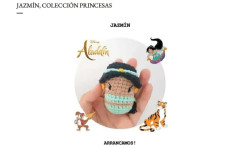 Patrón de amigurumi de Jazmín, princesa de Aladdín