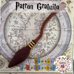 Patrón de Amigurumi: Escoba Mágica Nimbus 2000 a Crochet