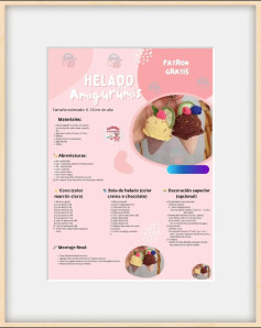 Patrón de Amigurumi Helado: Cono y Bola de Helado Crochet