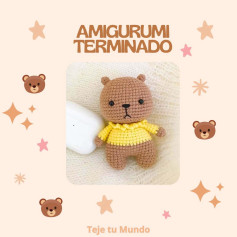 Patrón de amigurumi: Osito con suéter amarillo