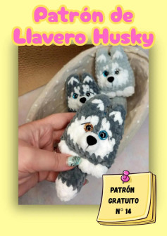 Patrón de Llavero Husky - Tutorial de Crochet Fácil