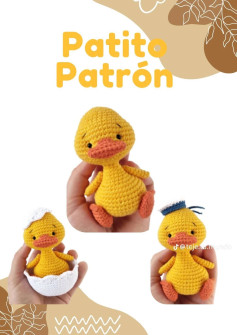 Patrón de patito de ganchillo adorable y fácil de seguir