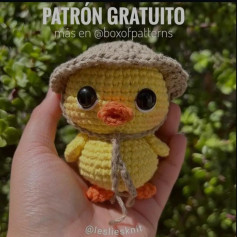 Patrón de pato de ganchillo con sombrero fácil y adorable