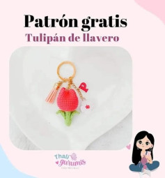 Patrón de tulipán llavero fácil de seguir para principiantes