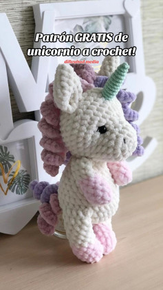 Patrón de unicornio a crochet gratis para principiantes