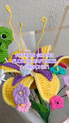 Patrón gratuito de flor de Rapunzel a crochet
