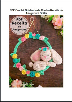 PDF Crochê Guirlanda de Coelho Receita de Amigurumi Grátis