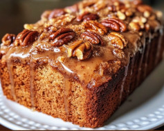 Pecan Coffee Cake Loaf with Glaze