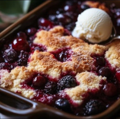 Quick and Easy 3-Ingredient Berry Cobbler