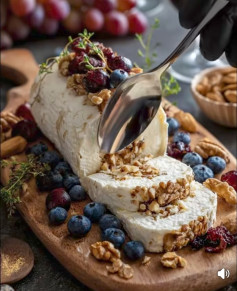 Rollo Cremoso de Queso con Arándanos y Nueces