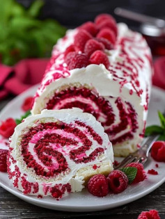 Rollo de Terciopelo de Limón y Frambuesa