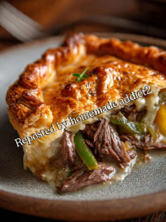 Savory Pepper Steak Pie with Flaky Pastry