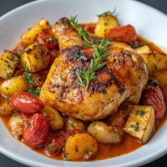 Savory Roasted Chicken with Tomatoes and Potatoes Delight