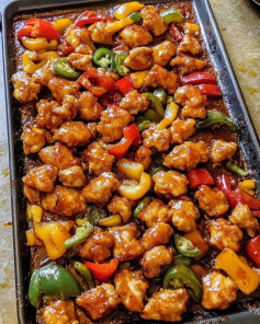 Sheet Pan Sticky Sweet and SourChicken Recipe