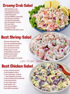 Summer-ready salads: Chicken, Shrimp, and Crab delights!