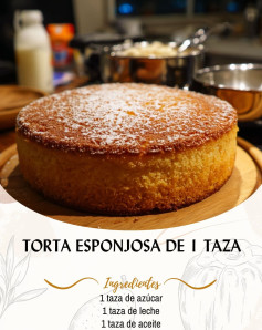 Torta Esponjosa de Vainilla en Taza