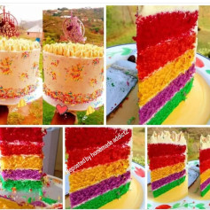 Vibrant Rainbow Delight: A Colorful Cake Celebration