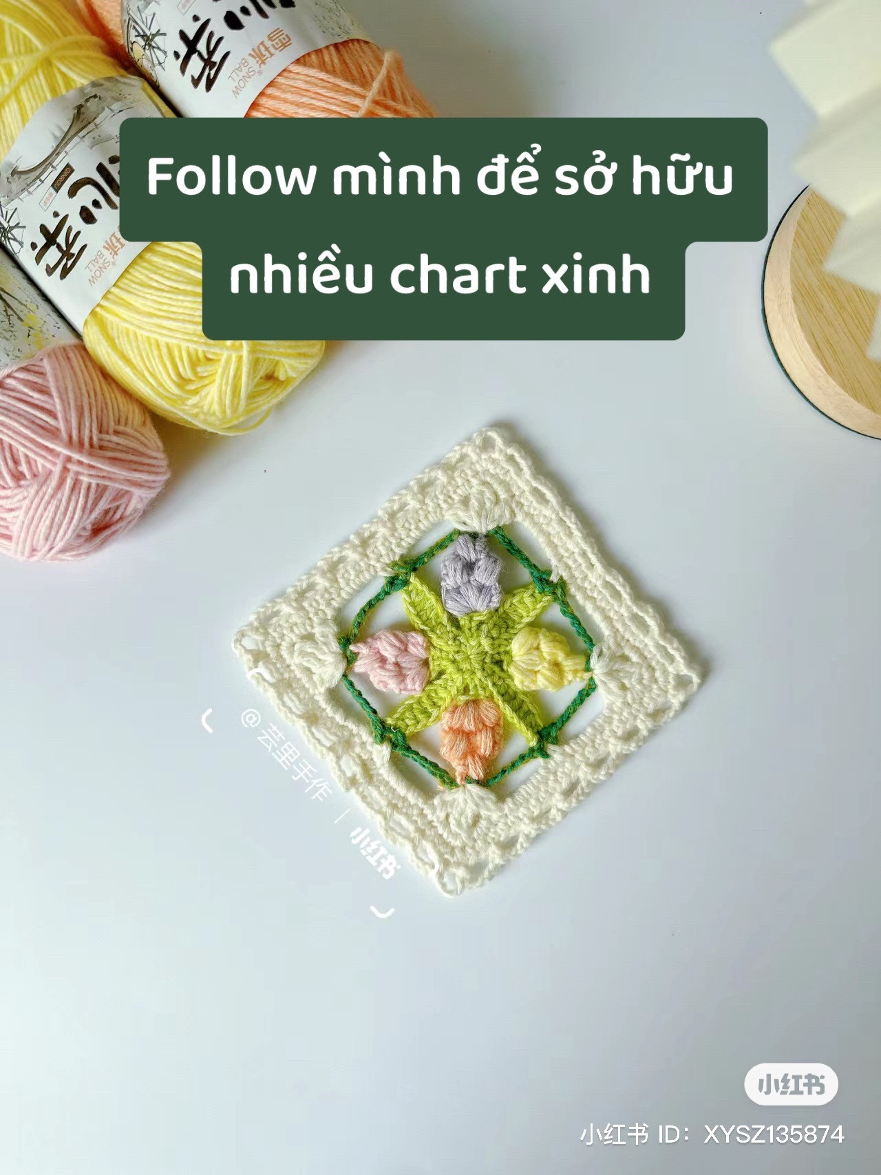 10 chart hoa tiết xinh cho bạn - Móc len