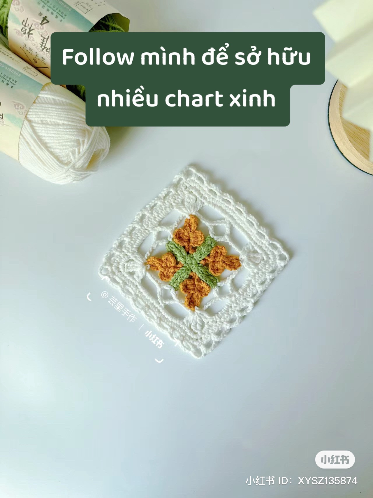 10 chart hoa tiết xinh cho bạn - Móc len